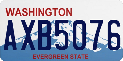 WA license plate AXB5076