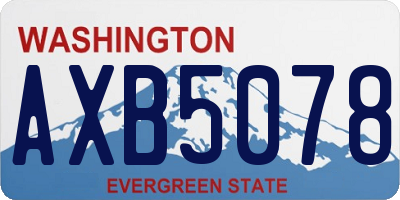 WA license plate AXB5078