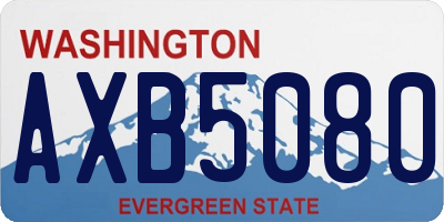 WA license plate AXB5080