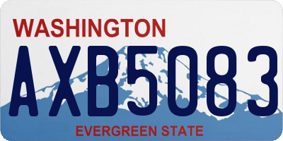 WA license plate AXB5083