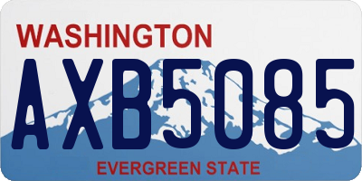 WA license plate AXB5085