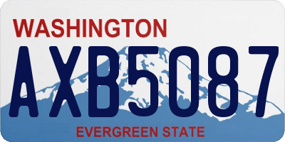 WA license plate AXB5087