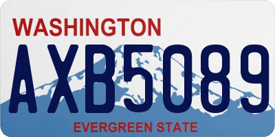 WA license plate AXB5089