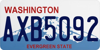 WA license plate AXB5092