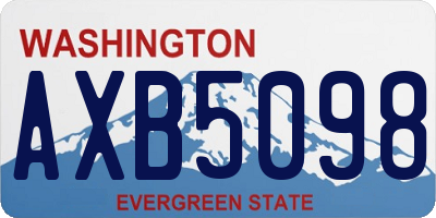 WA license plate AXB5098