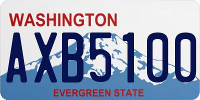 WA license plate AXB5100