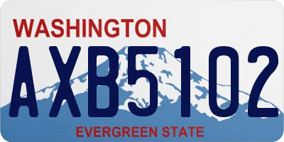 WA license plate AXB5102