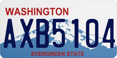 WA license plate AXB5104