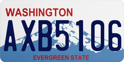WA license plate AXB5106