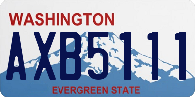 WA license plate AXB5111