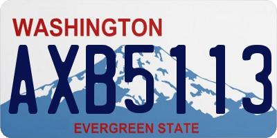 WA license plate AXB5113