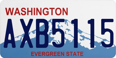 WA license plate AXB5115