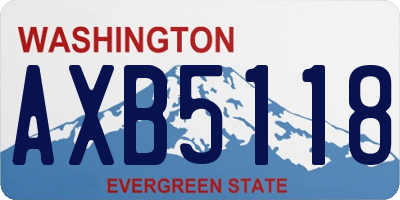 WA license plate AXB5118