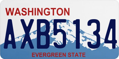 WA license plate AXB5134