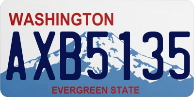 WA license plate AXB5135