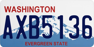 WA license plate AXB5136