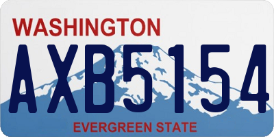 WA license plate AXB5154