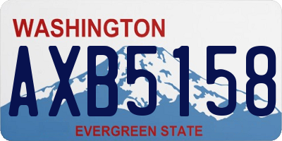 WA license plate AXB5158