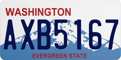 WA license plate AXB5167