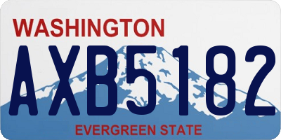WA license plate AXB5182