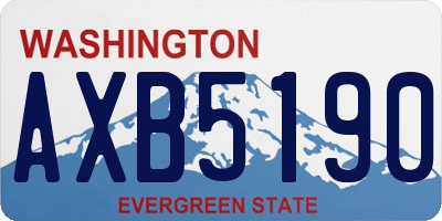 WA license plate AXB5190