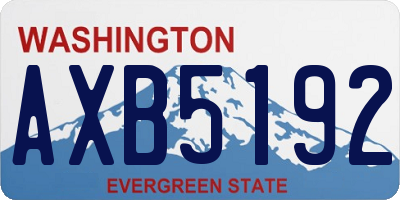 WA license plate AXB5192
