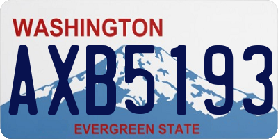 WA license plate AXB5193