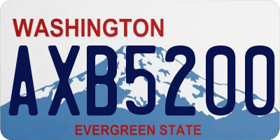 WA license plate AXB5200