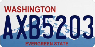 WA license plate AXB5203
