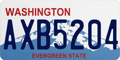 WA license plate AXB5204