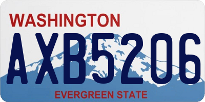 WA license plate AXB5206