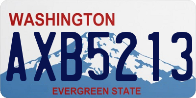 WA license plate AXB5213