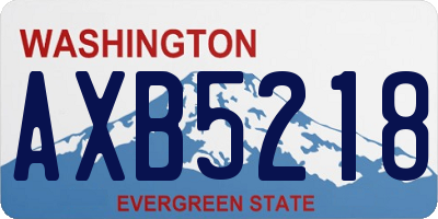 WA license plate AXB5218