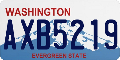 WA license plate AXB5219