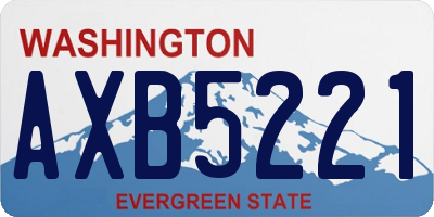WA license plate AXB5221