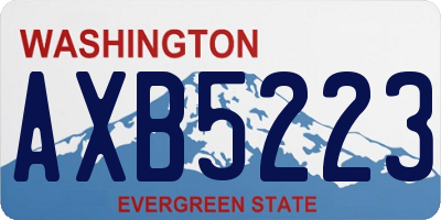 WA license plate AXB5223
