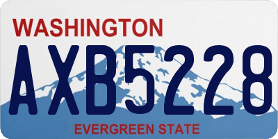 WA license plate AXB5228