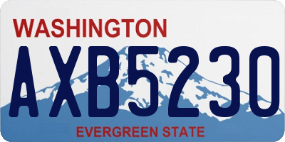 WA license plate AXB5230
