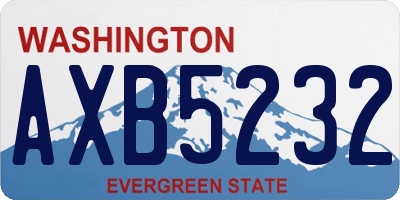 WA license plate AXB5232