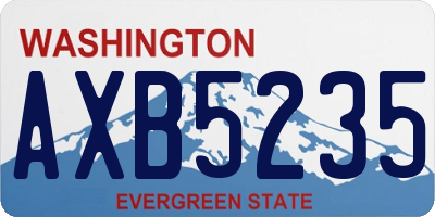 WA license plate AXB5235