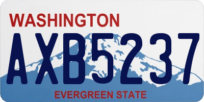 WA license plate AXB5237
