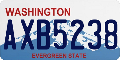 WA license plate AXB5238