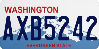 WA license plate AXB5242