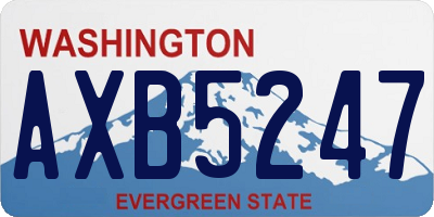 WA license plate AXB5247