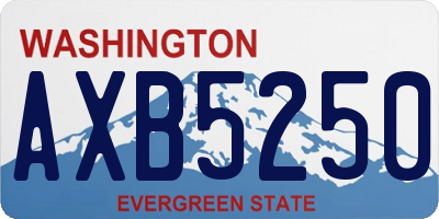 WA license plate AXB5250
