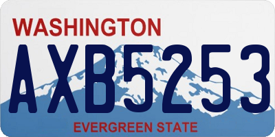 WA license plate AXB5253