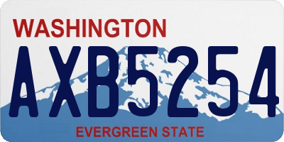 WA license plate AXB5254