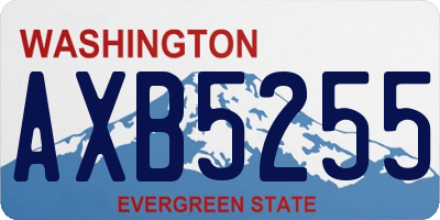 WA license plate AXB5255