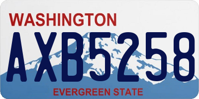 WA license plate AXB5258