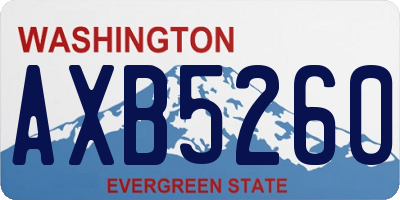 WA license plate AXB5260